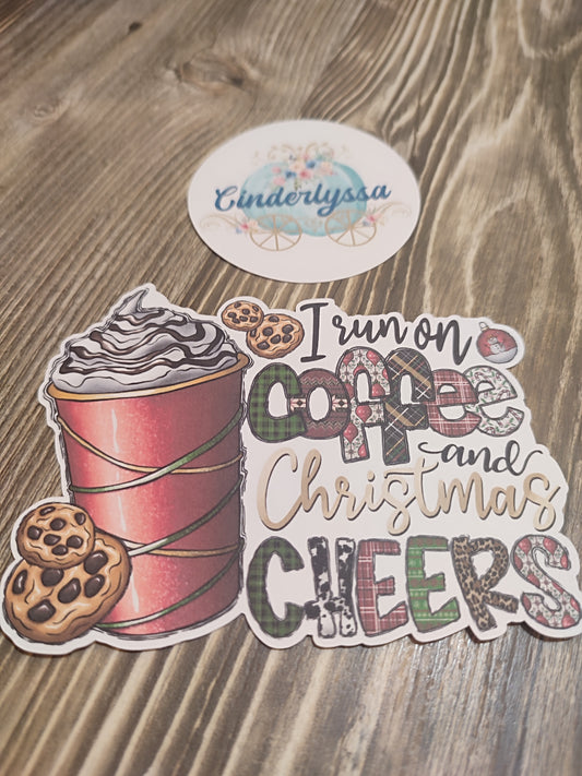 I Run on Coffee and Christmas Cheer Large Cardstock Silicone Mold, Aroma Bead Molds, Car Freshener Mold