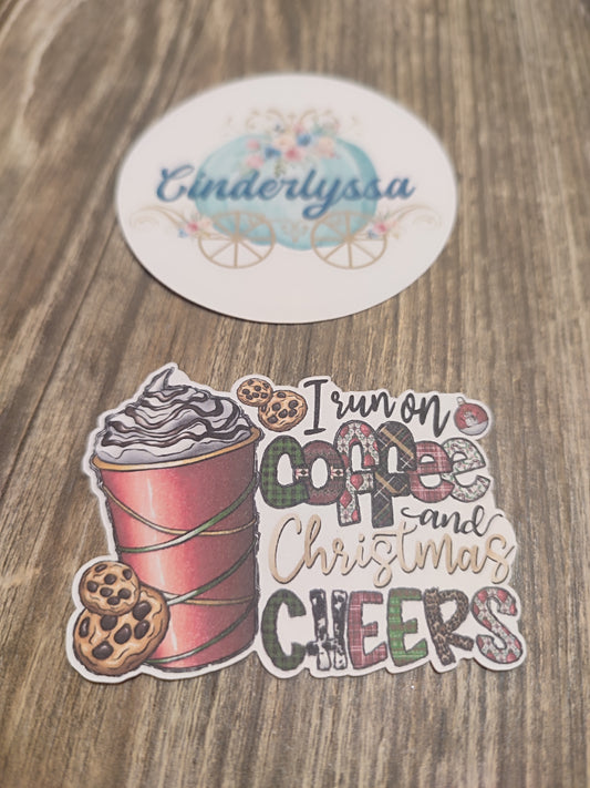 VENT CLIP: I Run On Coffee And Christmas Cheer Two Cavity Small Vent Clip Size Cardstock Silicone Mold, Aroma Bead Molds, Car Freshener Mold, Premium Cardstock Images