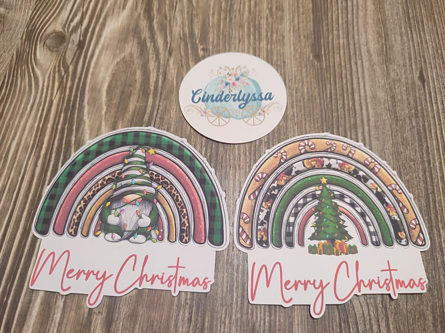 Christmas Rainbow with Gnome or Christmas Tree Cardstock Silicone Mold, Aroma Bead Molds, Car Freshener Mold