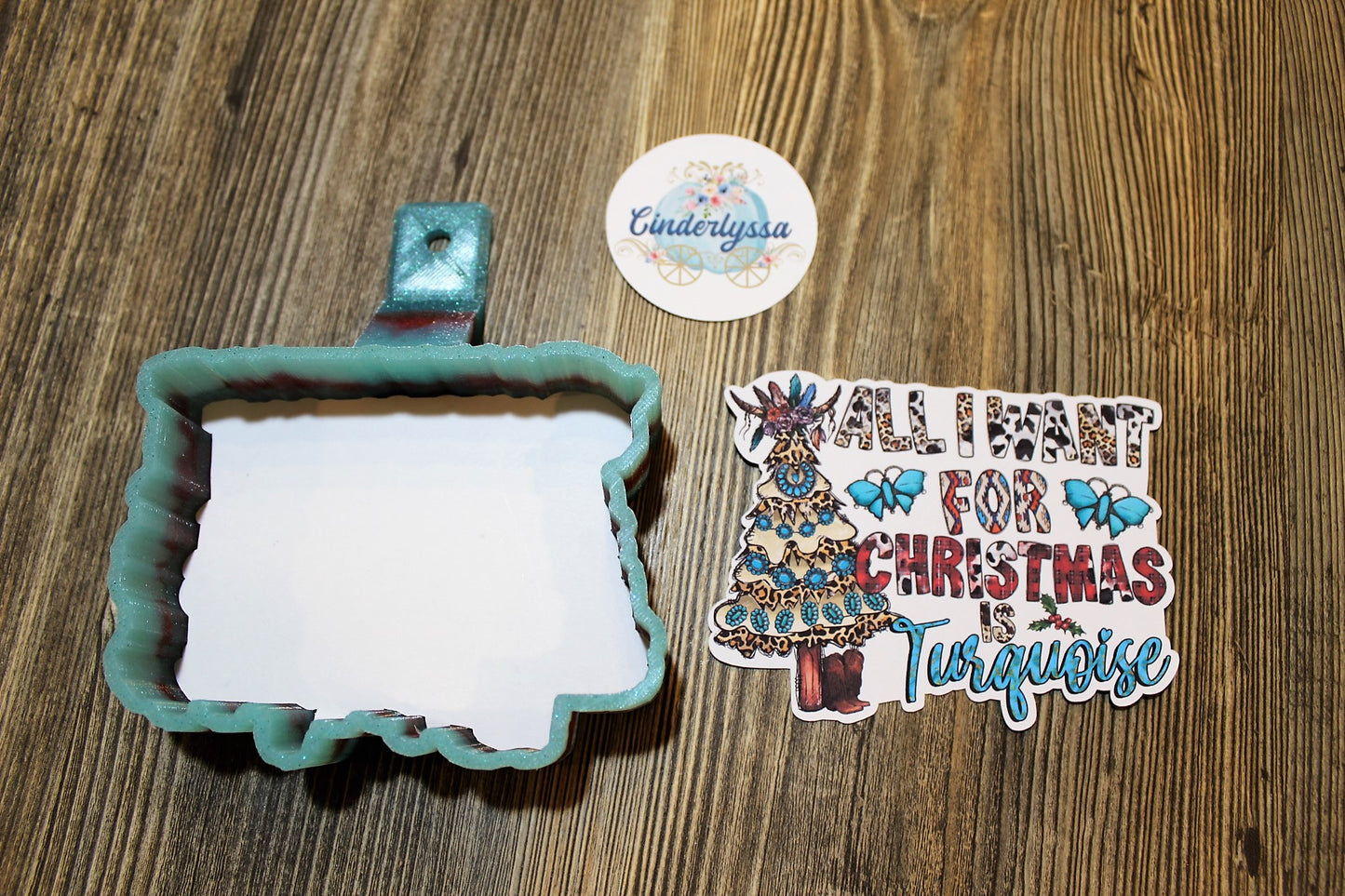 All I want for Christmas is Turquoise Cardstock Silicone Mold, Aroma Bead Molds, Car Freshener Mold, Premium Cardstock Images