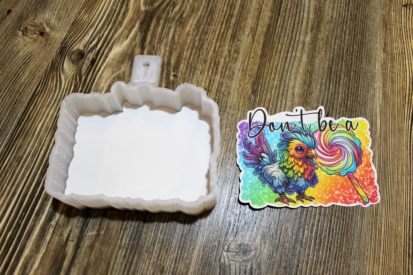 Rooster Sucker: Lisa Frank Inspired Cardstock Silicone Mold, Car Freshener Mold, Premium Cardstock Images