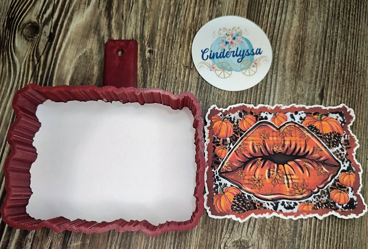 Orange Fall Lips and leaves and Pumpkins, Halloween Cardstock Silicone Mold, Aroma Bead Molds, Car Freshener Mold, Premium Cardstock Images