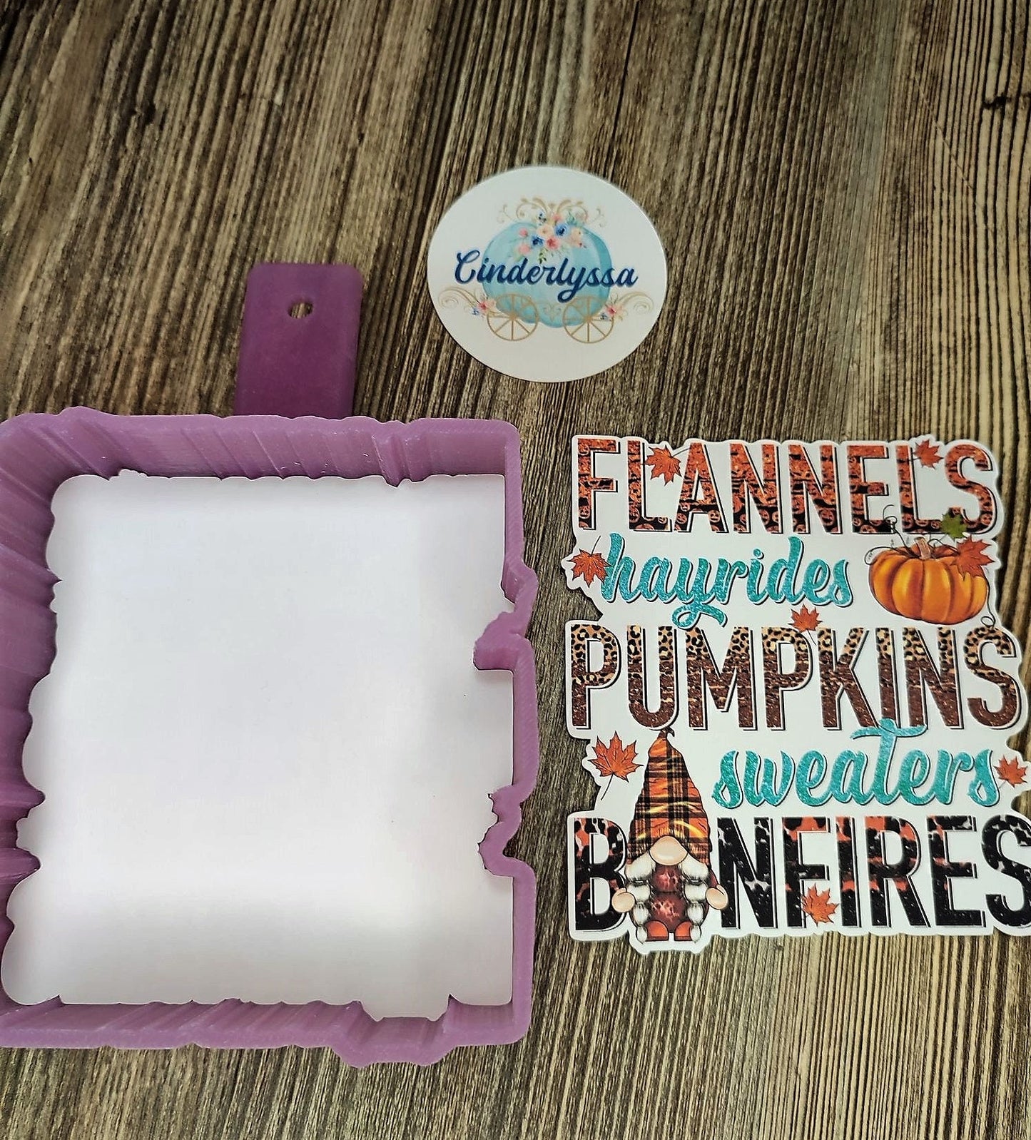 Fall: Flannels, Hayride, Sweaters, Bonfire, Pumpkins Halloween Cardstock Silicone Mold, Aroma Bead Molds, Car Freshener Mold, Premium Cardstock Images