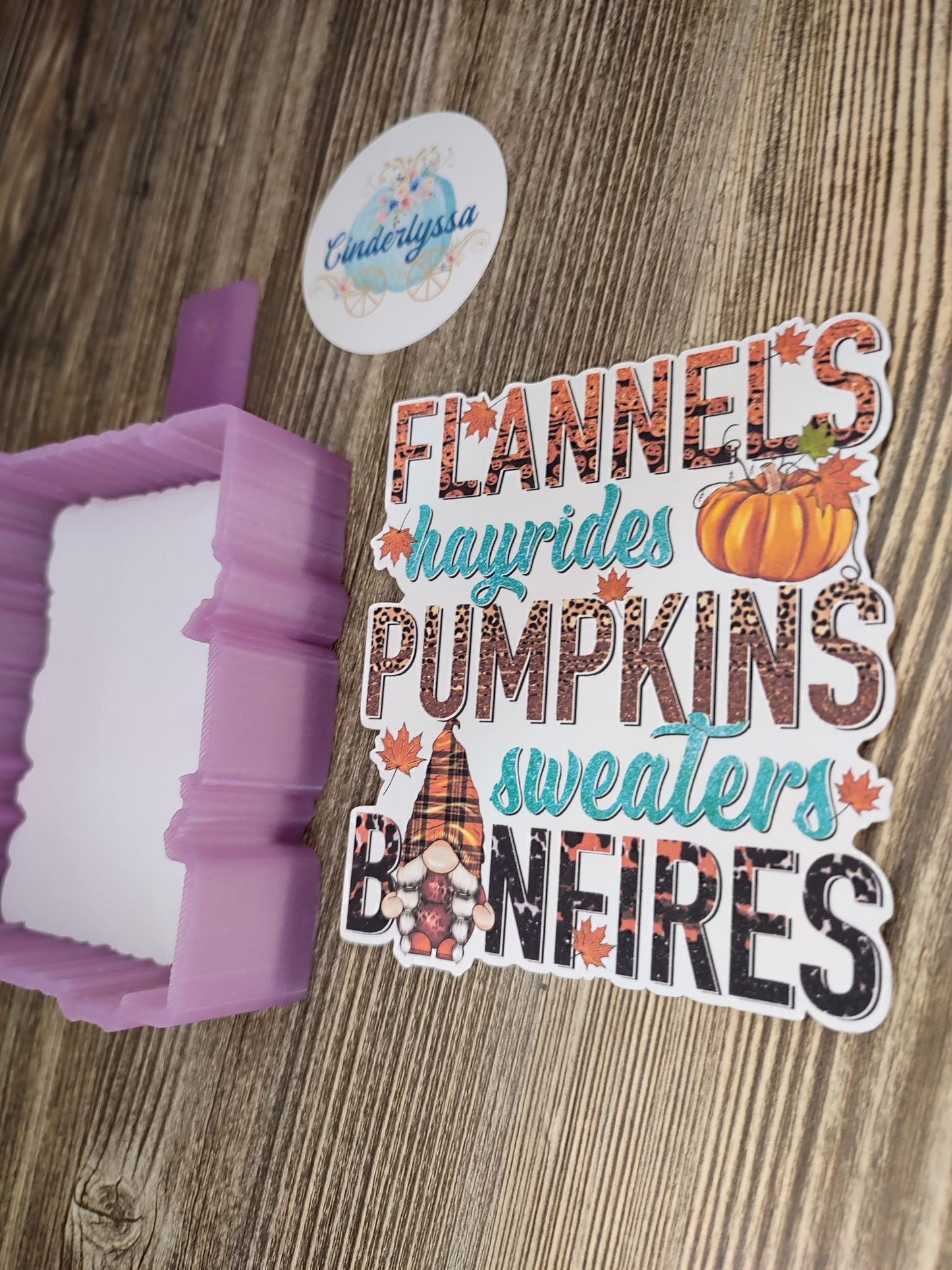 Fall: Flannels, Hayride, Sweaters, Bonfire, Pumpkins Halloween Cardstock Silicone Mold, Aroma Bead Molds, Car Freshener Mold, Premium Cardstock Images