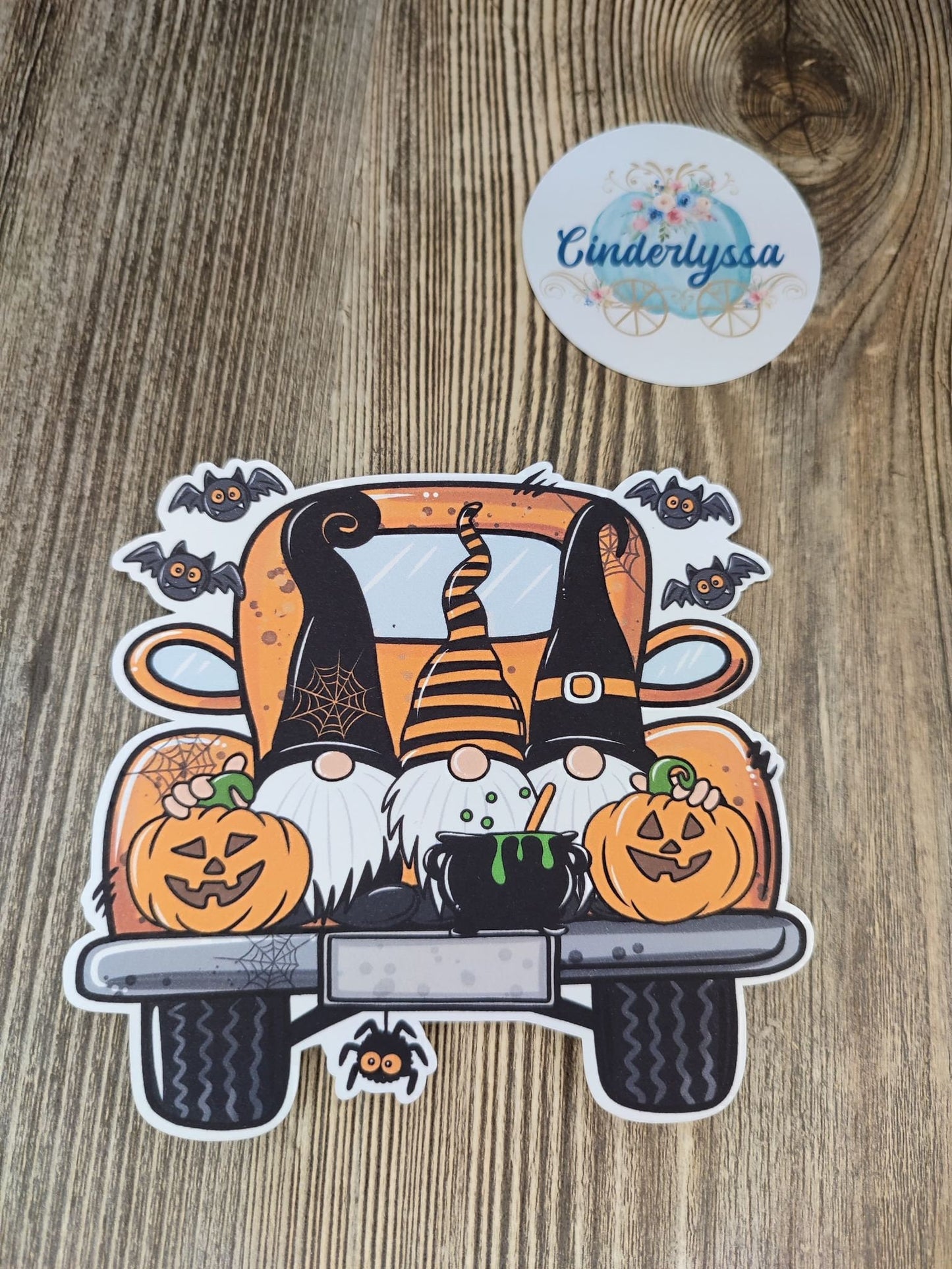 Farm Truck with Gnomes, Pumpkins, Bats Halloween Cardstock Silicone Mold, Aroma Bead Molds, Car Freshener Mold, Premium Cardstock Images