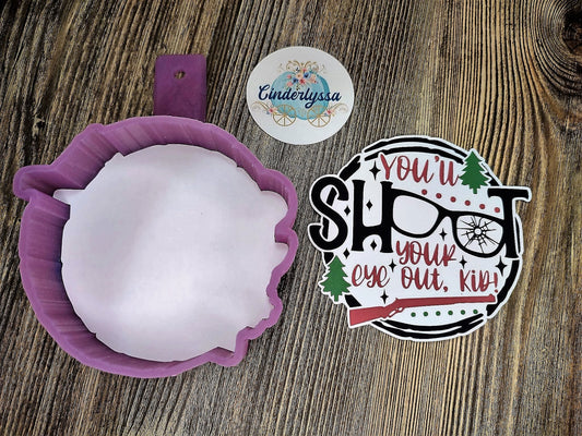 Christmas: You'll Shoot Your Eye Out, Kid! Movie Inspired Cardstock Silicone Mold, Aroma Bead Molds, Car Freshener Mold, Premium Cardstock Images