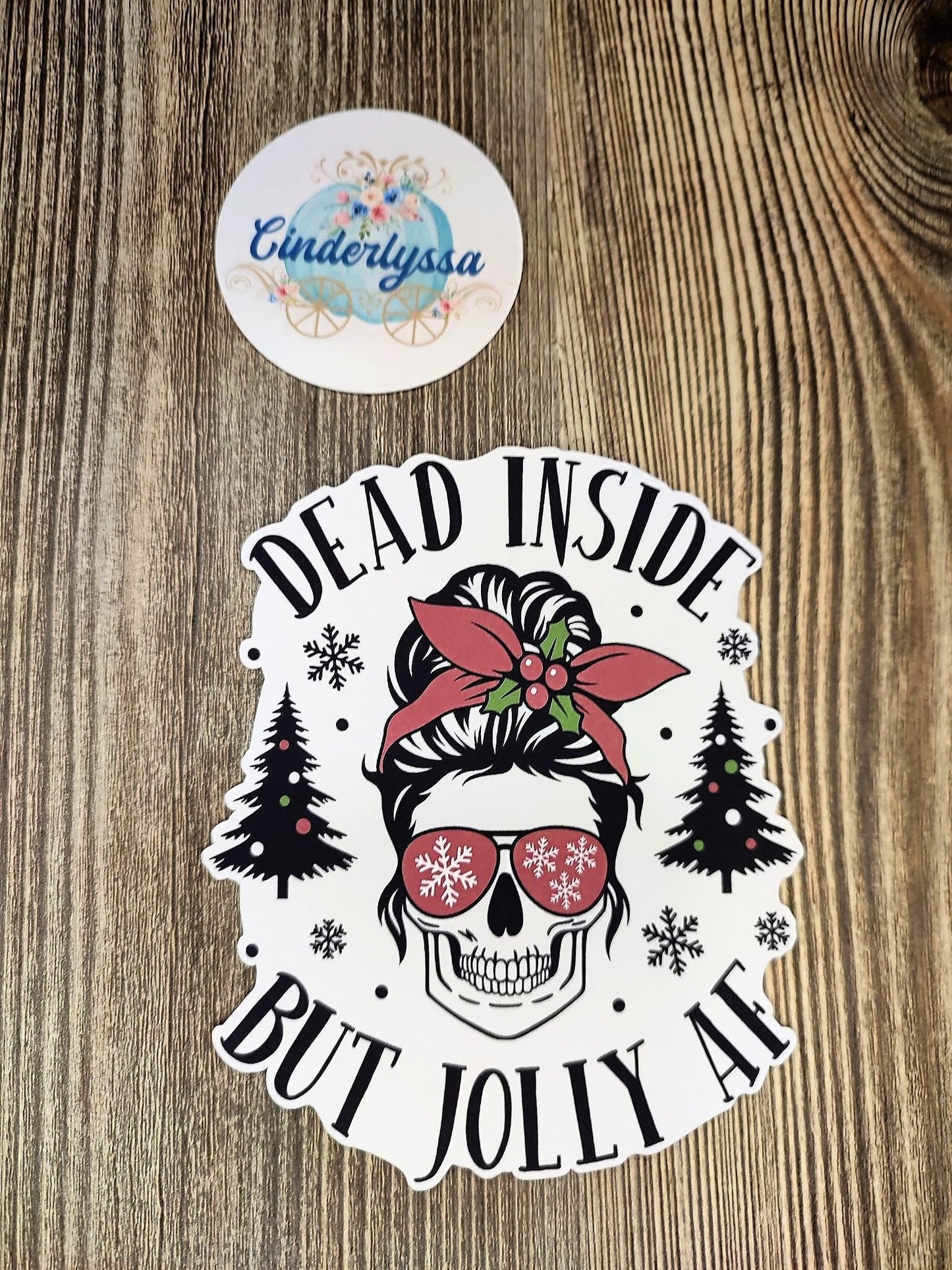 Skull Messy Bun: Dead Inside but Jolly AF Christmas Cardstock Silicone Mold, Aroma Bead Molds, Car Freshener Mold