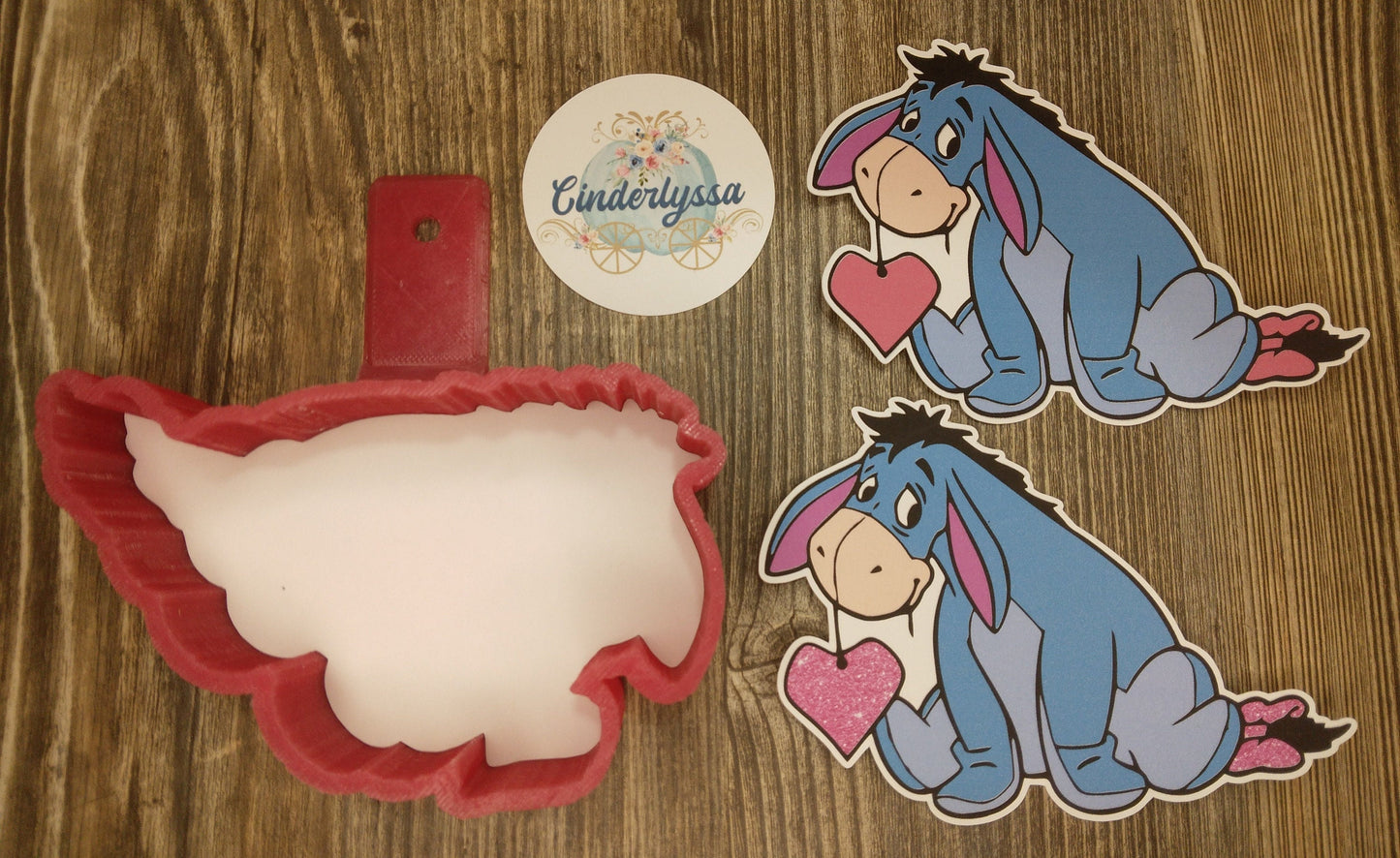 Eeyore The Donkey From Winnie The Pooh With Multiple Color Insert Options Cardstock Silicone Mold, Aroma Bead Molds, Car Freshener Mold