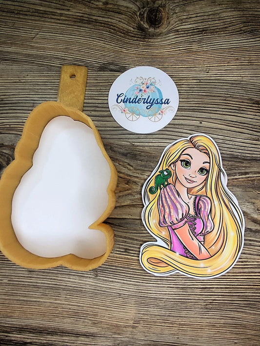 Princess Rapunzel: Golden hair, floating lights, Flynn Rider Cardstock Silicone Mold, Aroma Bead Molds, Car Freshener Mold, Premium Cardstock Images