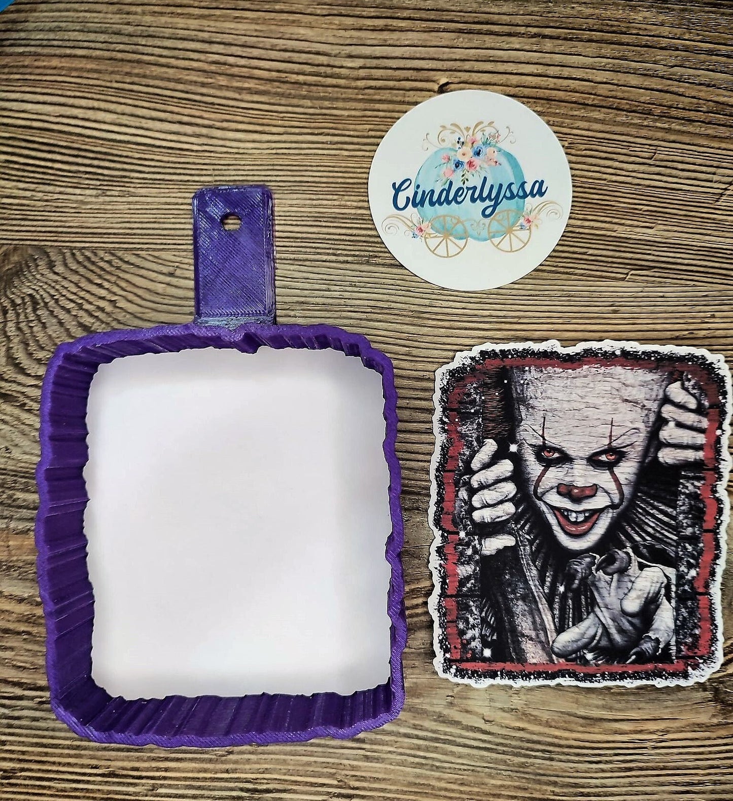 Pennywise Clown/IT/Horror Movie rectangle Silicone Mold, Aroma Bead Molds, Car Freshener Mold