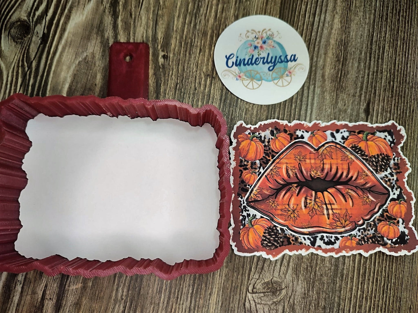 Orange Fall Lips and leaves and Pumpkins, Halloween Cardstock Silicone Mold, Aroma Bead Molds, Car Freshener Mold, Premium Cardstock Images