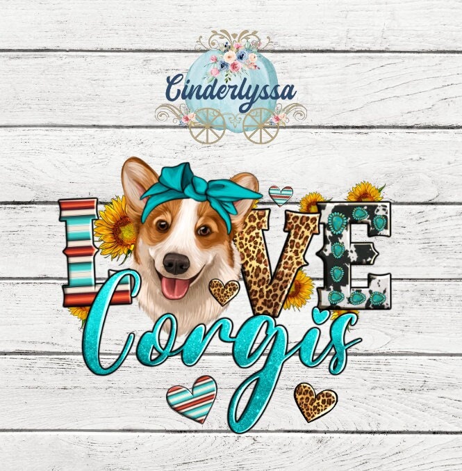 Love Corgis Western Country with Turquoise/Leopard Silicone Mold, Aroma Bead Molds, Car Freshener Mold, Premium Cardstock Images