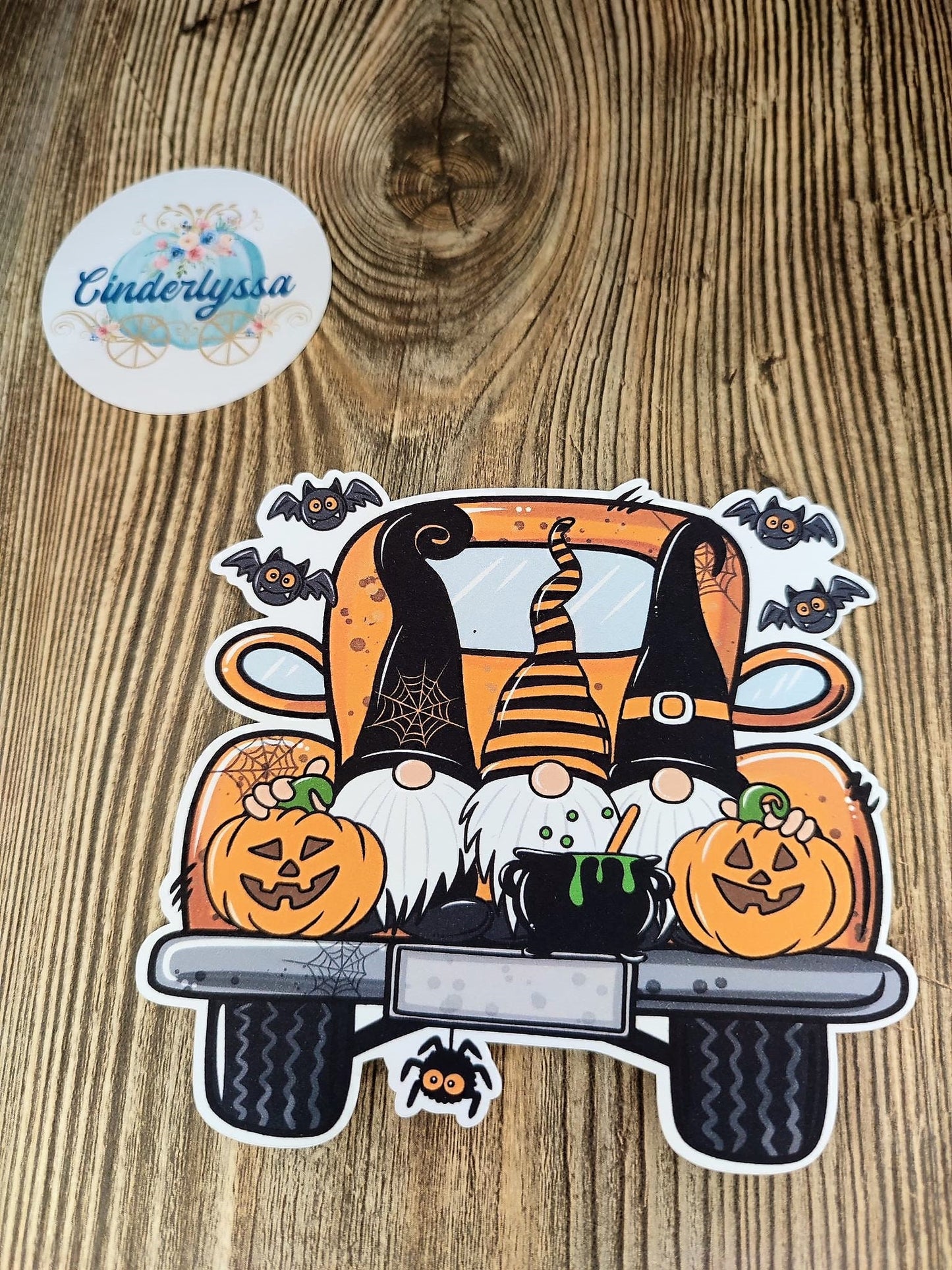 Farm Truck with Gnomes, Pumpkins, Bats Halloween Cardstock Silicone Mold, Aroma Bead Molds, Car Freshener Mold, Premium Cardstock Images