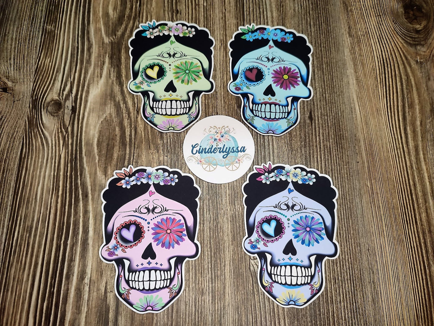 Frida Sugar Skull With Multiple Insert Color Options Silicone Mold, Aroma Bead Molds, Car Freshener Mold, Halloween, Day of the Dead