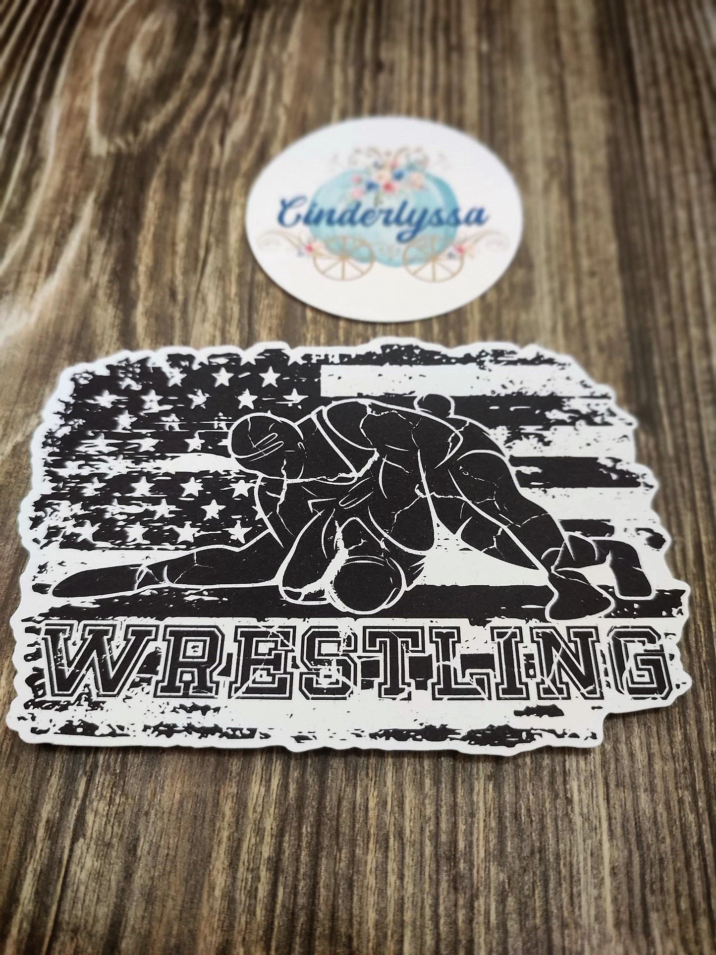 Wrestling: American flag in Black and White Style 2 Cardstock Silicone Mold, Aroma Bead Molds, Car Freshener Mold, Premium Cardstock Images