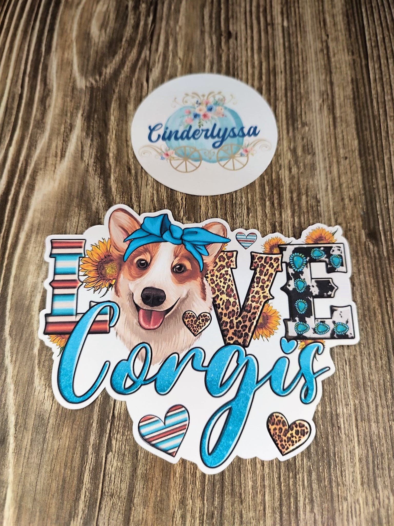 Love Corgis Western Country with Turquoise/Leopard Silicone Mold, Aroma Bead Molds, Car Freshener Mold, Premium Cardstock Images