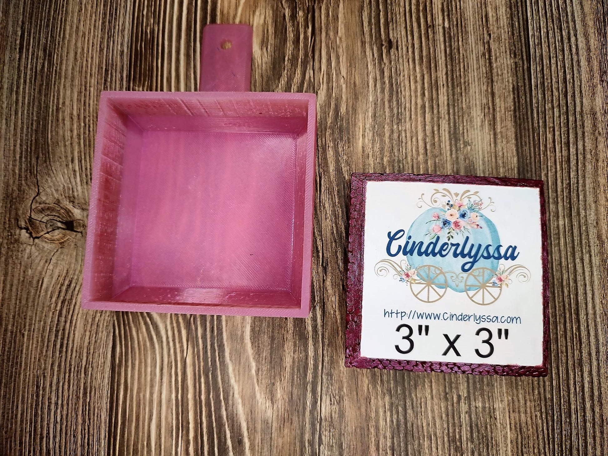 Square Cardstock/Picture With Beveled Edge Silicone Mold, Aroma Bead Molds, Car Freshener Mold