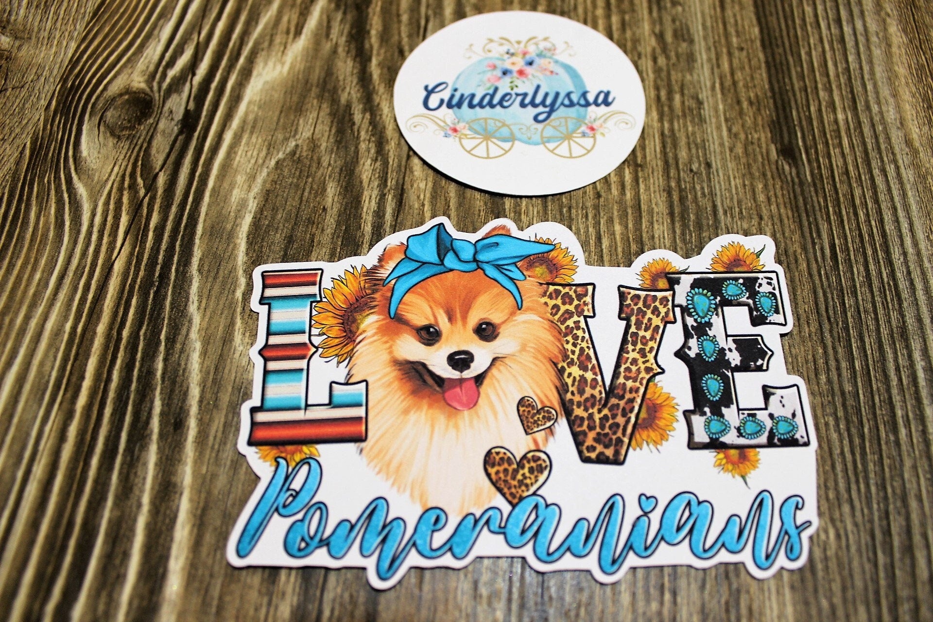 Love Pomeranians Dog Western Country with Turquoise/Leopard Silicone Mold, Aroma Bead Molds, Car Freshener Mold, Premium Cardstock Images