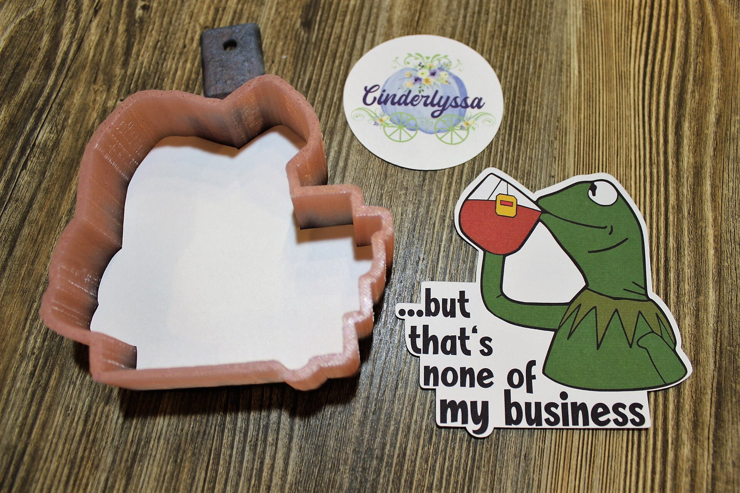 Kermit The Frog: Sipping Tea But That's None Of My Business Silicone Mold, Aroma Bead Molds, Car Freshener Mold, Premium Cardstock Images