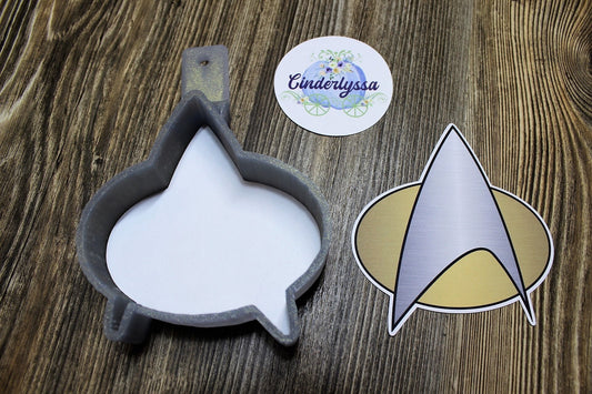 Star Trek Starfleet Communicator Badge Silicone Mold, Aroma Bead Molds, Car Freshener Mold, Premium Cardstock Images