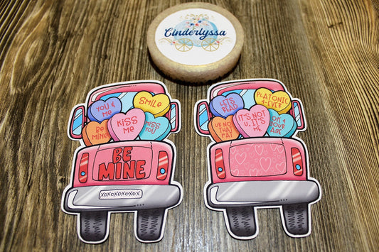 Valentine Candy Truck Sayings Silicone Mold, Aroma Bead Molds, Car Freshener Mold, Premium Cardstock Images