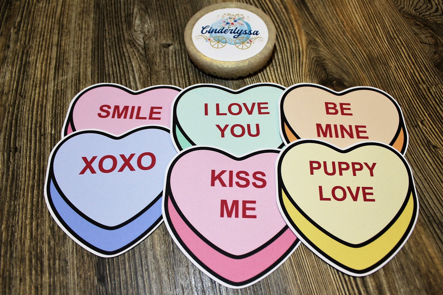 Single Valentine Candy Heart Silicone Mold, Aroma Bead Molds, Car Freshener Mold, Premium Cardstock Images