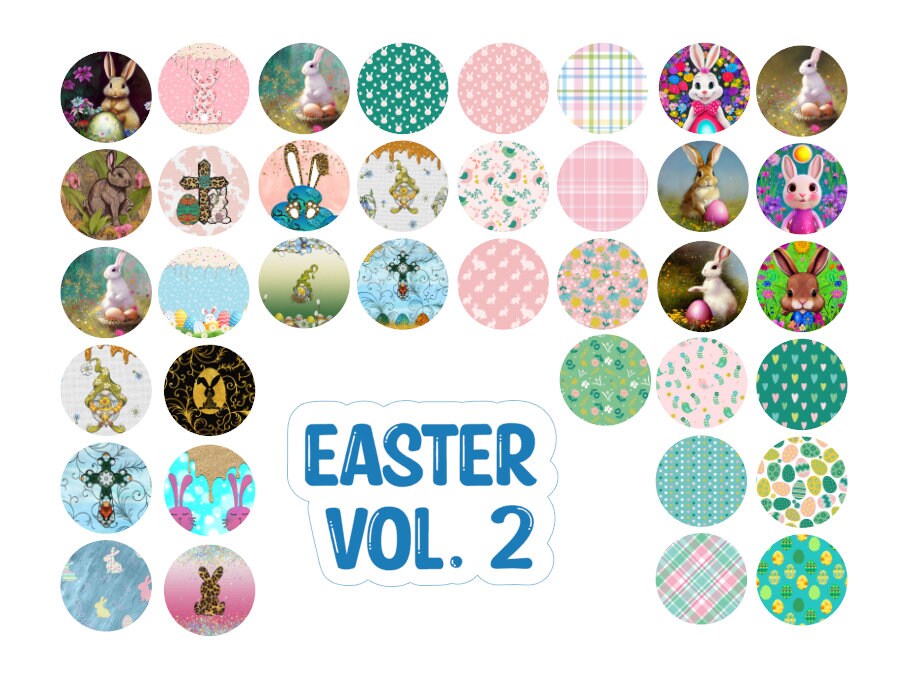 3 inch Round Easter Vol. 2 Cardstock Only for freshies: Silicone Mold, for Aroma Bead Molds, Car Freshener, Premium Cardstock Images