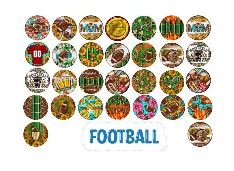 3 inch Round Football Cardstock Only for freshies: Silicone Mold, for Aroma Bead Molds, Car Freshener, Premium Cardstock Images