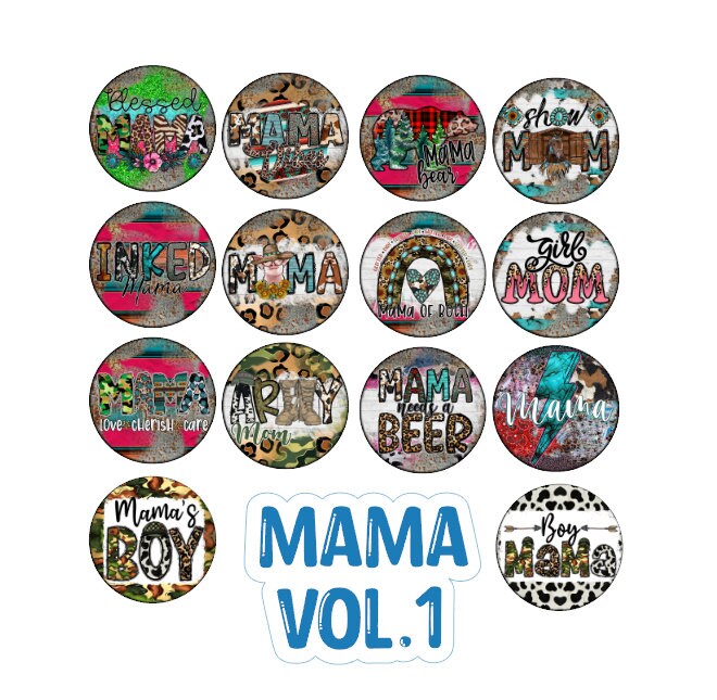 3 inch Round Mama Vol. 1 Cardstock Only for freshies -NO MOLD: Silicone Mold, for Aroma Bead Molds, Car Freshener, Premium Cardstock Images