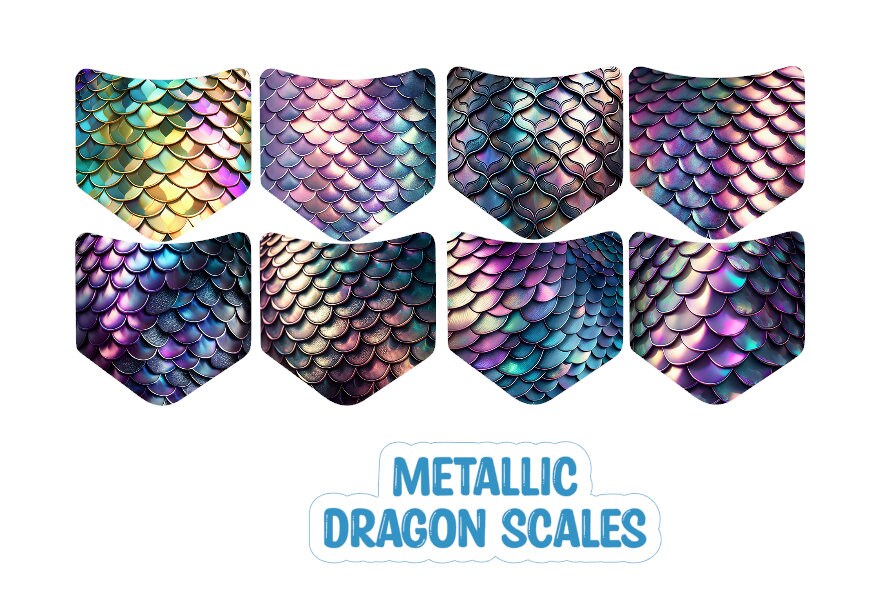 Jean Pocket: Metallic Dragon Scales Image Inserts for Silicone Mold, Aroma Bead Molds, Car Freshener Mold