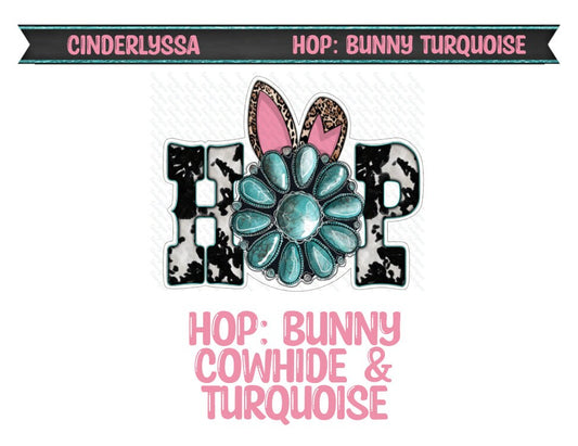 Hop: Bunny With Cowhide and Turquoise Silicone Mold, Aroma Bead Molds, Car Freshener Mold, Premium Cardstock Images