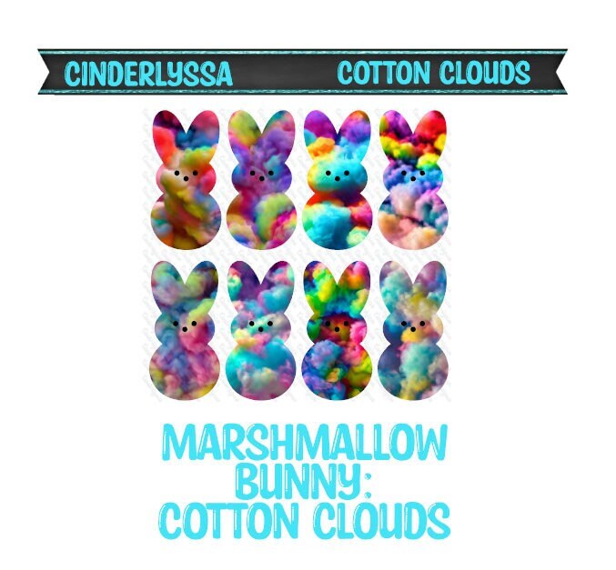 Marshmallow Bunny: Cotton Clouds Mix Set Silicone Mold, Aroma Bead Molds, Car Freshener Mold, Premium Cardstock Images