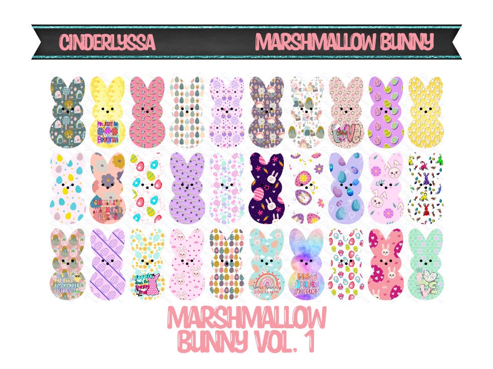 Marshmallow Bunny: Vol. 1 Mix Set Silicone Mold, Aroma Bead Molds, Car Freshener Mold, Premium Cardstock Images