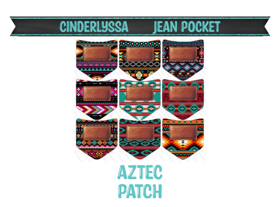 Jean Pocket: Aztec Patch Image Inserts for Silicone Mold, Aroma Bead Molds, Car Freshener Mold