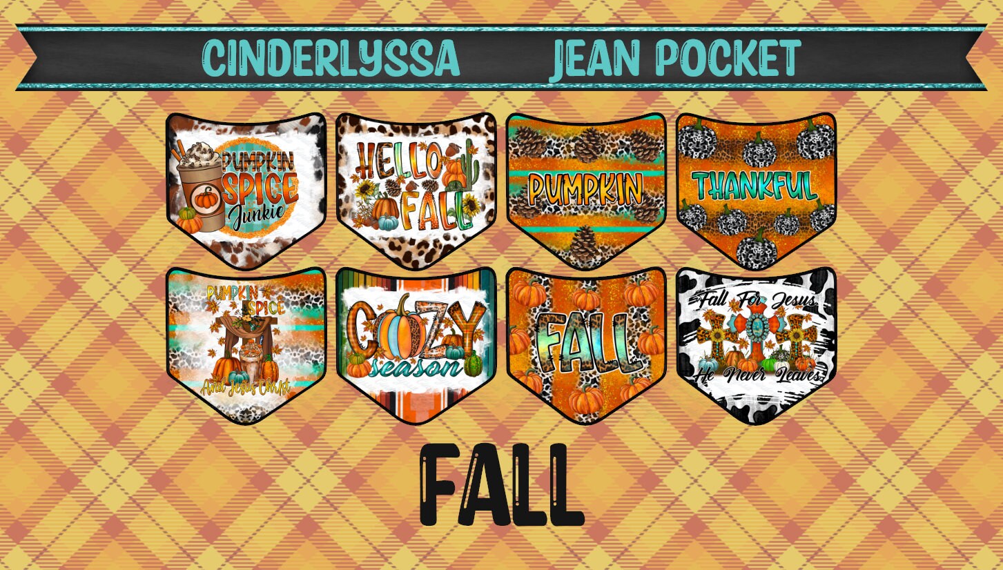 Jean Pocket: Fall Image Inserts for Silicone Mold, Aroma Bead Molds, Car Freshener Mold