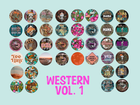 3 inch Round Western Vol. 1 Cardstock Only for freshies -NO MOLD: Silicone Mold, for Aroma Bead Molds,Car Freshener, Premium Cardstock Image