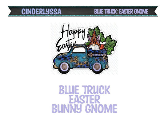 Blue Truck: Happy Easter Bunny Gnome with Carrots Silicone Mold, Aroma Bead Molds, Car Freshener Mold, Premium Cardstock Images