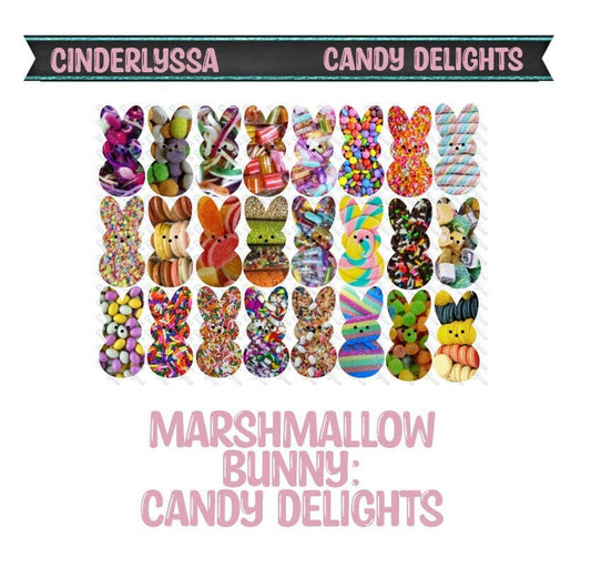 Marshmallow Bunny: Candy Delight Mix Set Silicone Mold, Aroma Bead Molds, Car Freshener Mold, Premium Cardstock Images