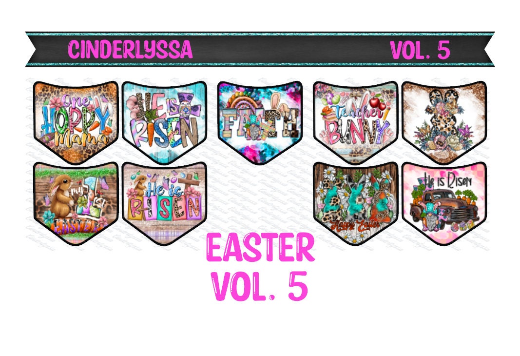 Jean Pocket: Easter Vol. 5 Image Inserts for Silicone Mold, Aroma Bead Molds, Car Freshener Mold