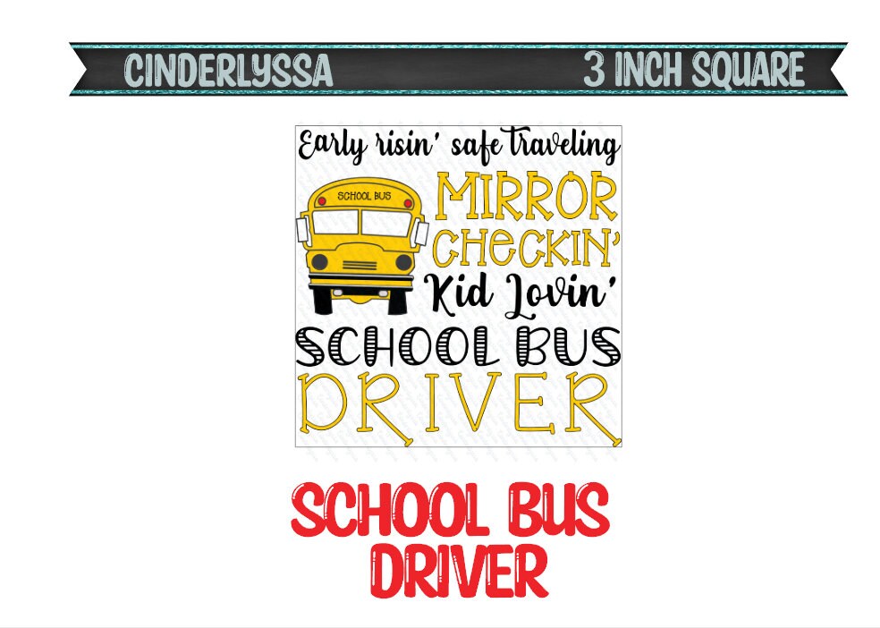 3 inch Square: Autism, Bus Driver, and Teacher Theme Cardstock/Picture With Beveled Edge Silicone Mold, Aroma Bead Molds, Car Freshener Mold