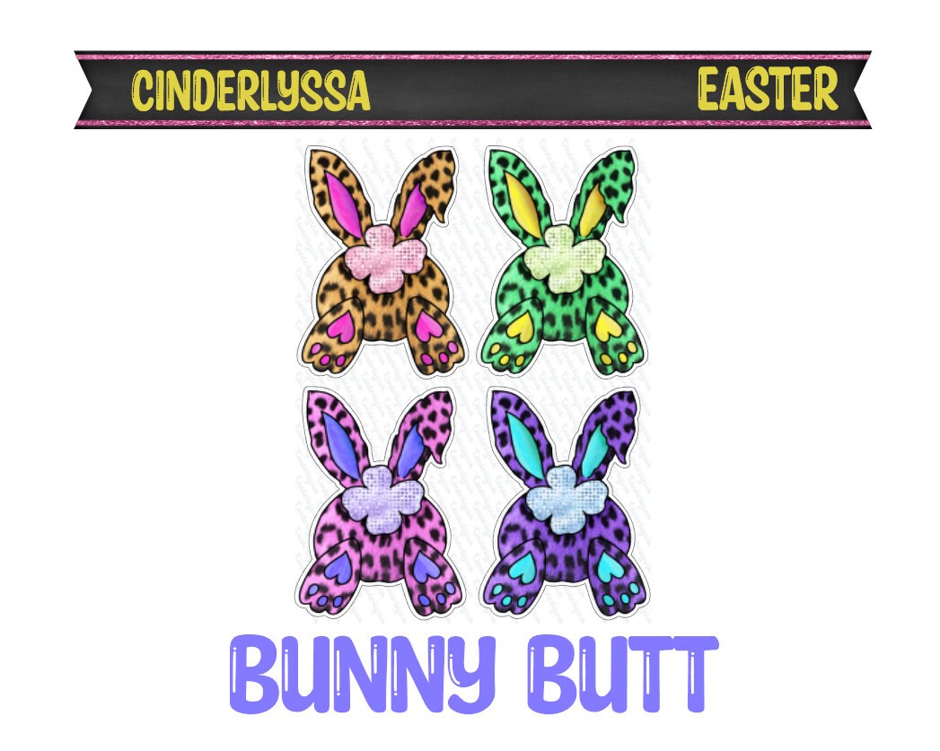 Bunny Butt: Multi Color Easter Silicone Mold, Aroma Bead Molds, Car Freshener Mold, Premium Cardstock Images