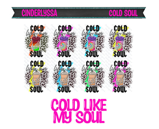 Cold like my Soul: Iced Coffee with leopard print lightning bolt Silicone Mold, Aroma Bead Molds, Car Freshener Mold