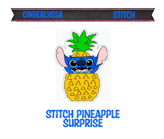 Stitch Pineapple Surprise Silicone Mold, Aroma Bead Molds, Car Freshener Mold, Premium Cardstock Images