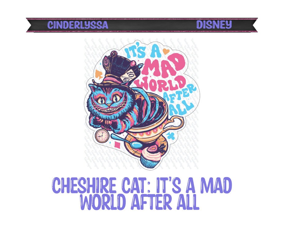 Cheshire Cat: It's a Mad World After All Silicone Mold, Aroma Bead Molds, Car Freshener Mold, Premium Cardstock Images