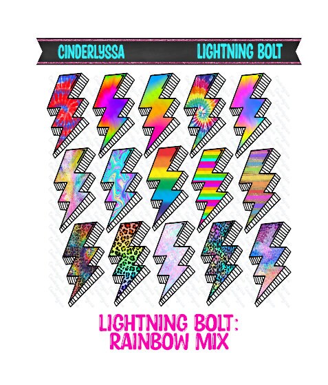 Lightning Bolt: Western, Paisley, Leopard, Rainbow Prints Silicone Mold, Aroma Bead Molds, Car Freshener Mold, Premium Cardstock Images