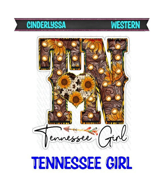 Tennessee Girl: TN Western with Sunflowers and Arrow Silicone Mold, Aroma Bead Molds, Car Freshener Mold, Premium Cardstock Images