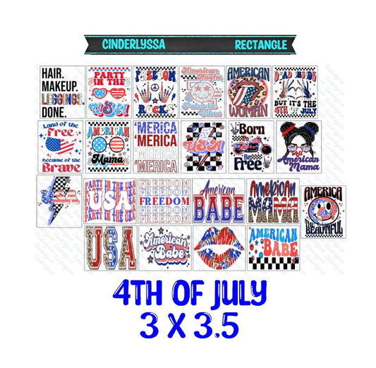 3x3.5 inch Rectangle: 4th of July Theme Cardstock/Picture With Beveled Edge Silicone Mold, Aroma Bead Molds, Car Freshener Mold