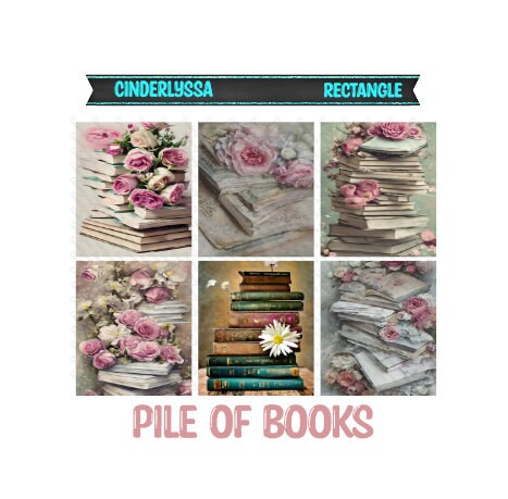 3x3.5 inch Rectangle: Pile of Books Theme Cardstock/Picture With Beveled Edge Silicone Mold, Aroma Bead Molds, Car Freshener Mold