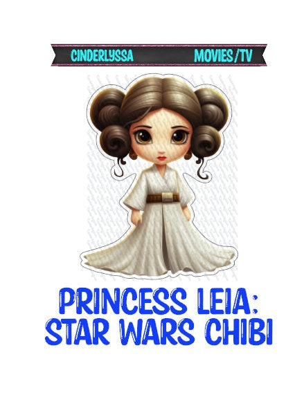 Princess Leia Chibi: Star Wars Movies Silicone Mold, Aroma Bead Molds, Car Freshener Mold, Premium Cardstock Images