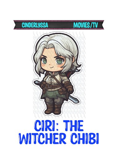 Ciri Chibi: The Witcher Show & Game Silicone Mold, Aroma Bead Molds, Car Freshener Mold, Premium Cardstock Images